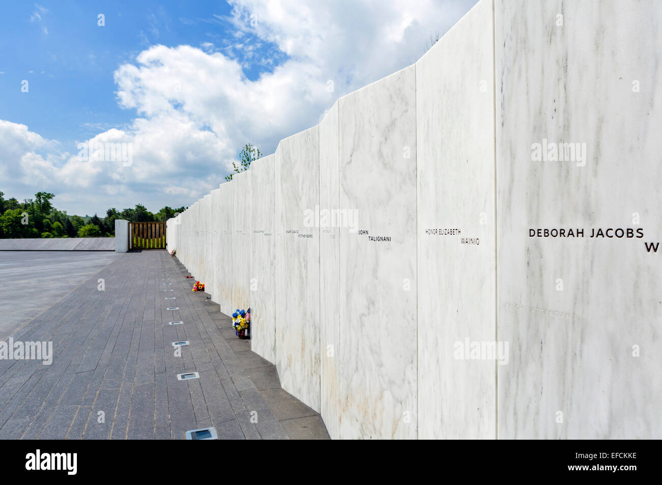 Wall of Names at Flight 93 National Memorial, Stonycreek, near Shanksville, Somerset County, Pennsylvania, USA Stock Photo