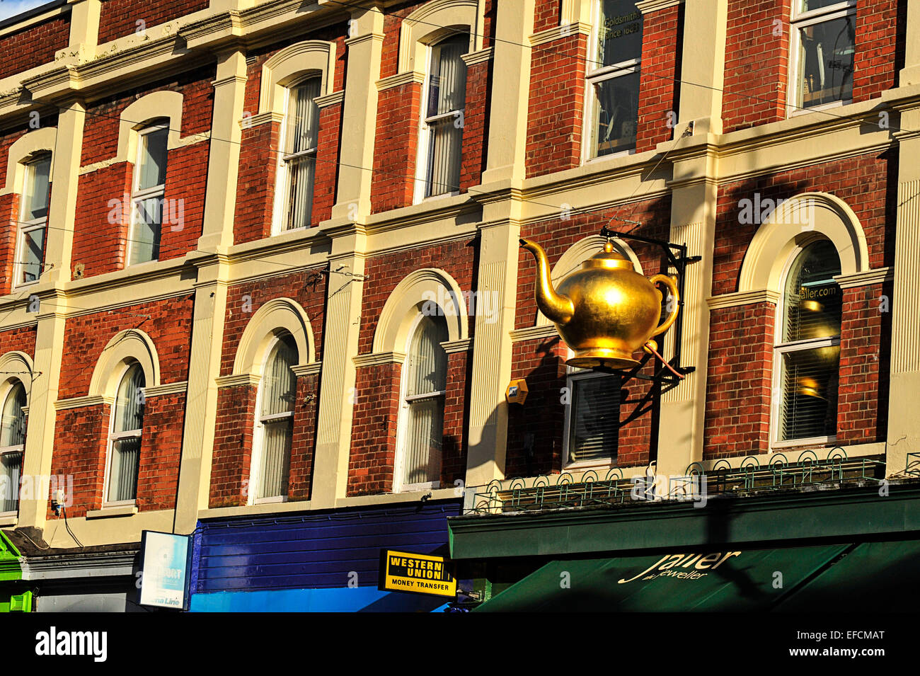 The Golden Teapot outside Faller's Jewellers, Strand Road, Londonderry
