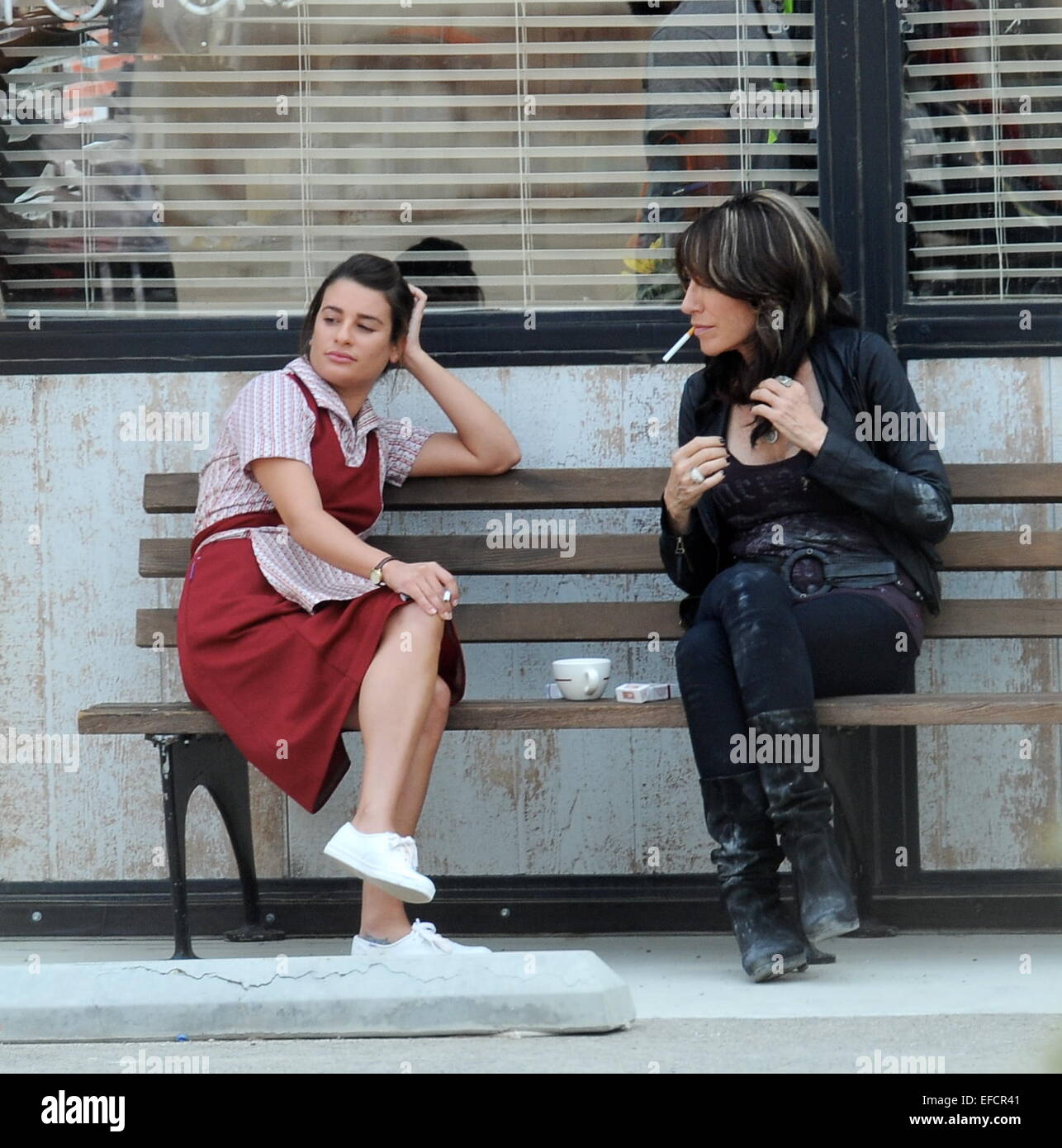 Lea michele katey sagal smoking hi-res stock photography and images