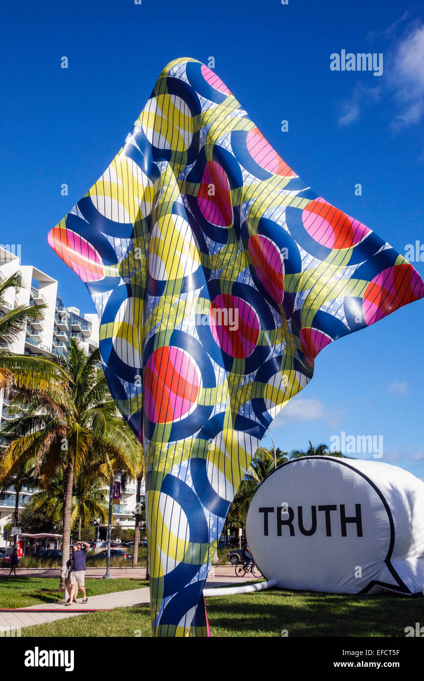 Miami Beach Florida,Collins Park,art installation,Art Basel Public,sculpture,FL141206013 Stock Photo