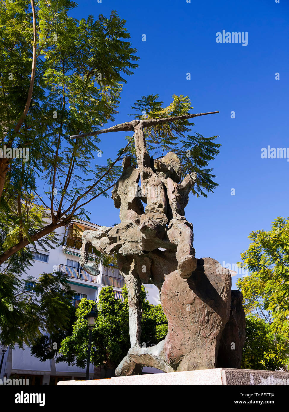 Statue in Nerja on the Balcon de Europa on the Costa del Sol in Andalucia Spain Stock Photo