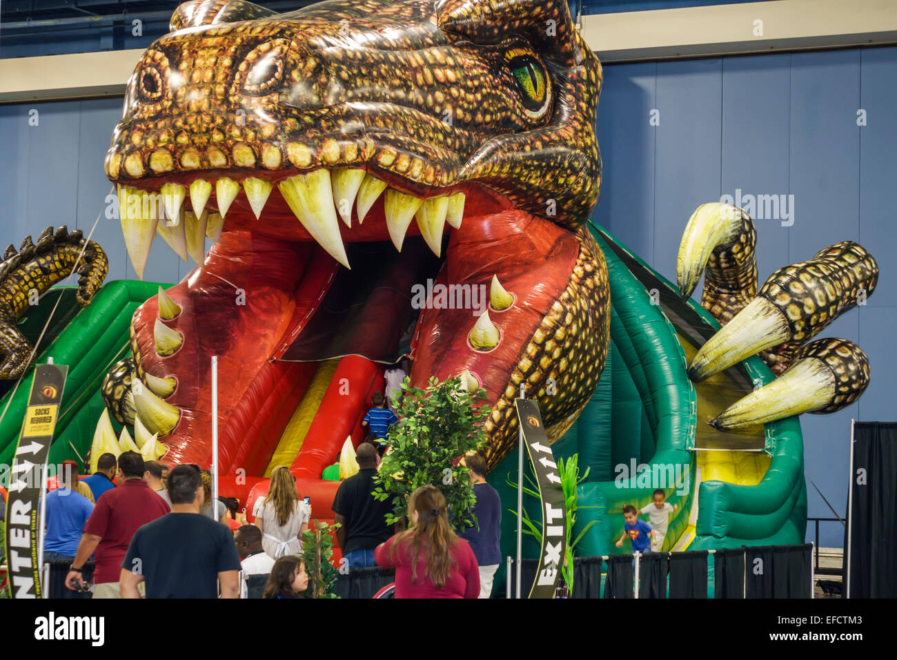 Miami Beach Florida,Convention Center,centre,Discover the Dinosaurs,giant slide,FL141228050 Stock Photo