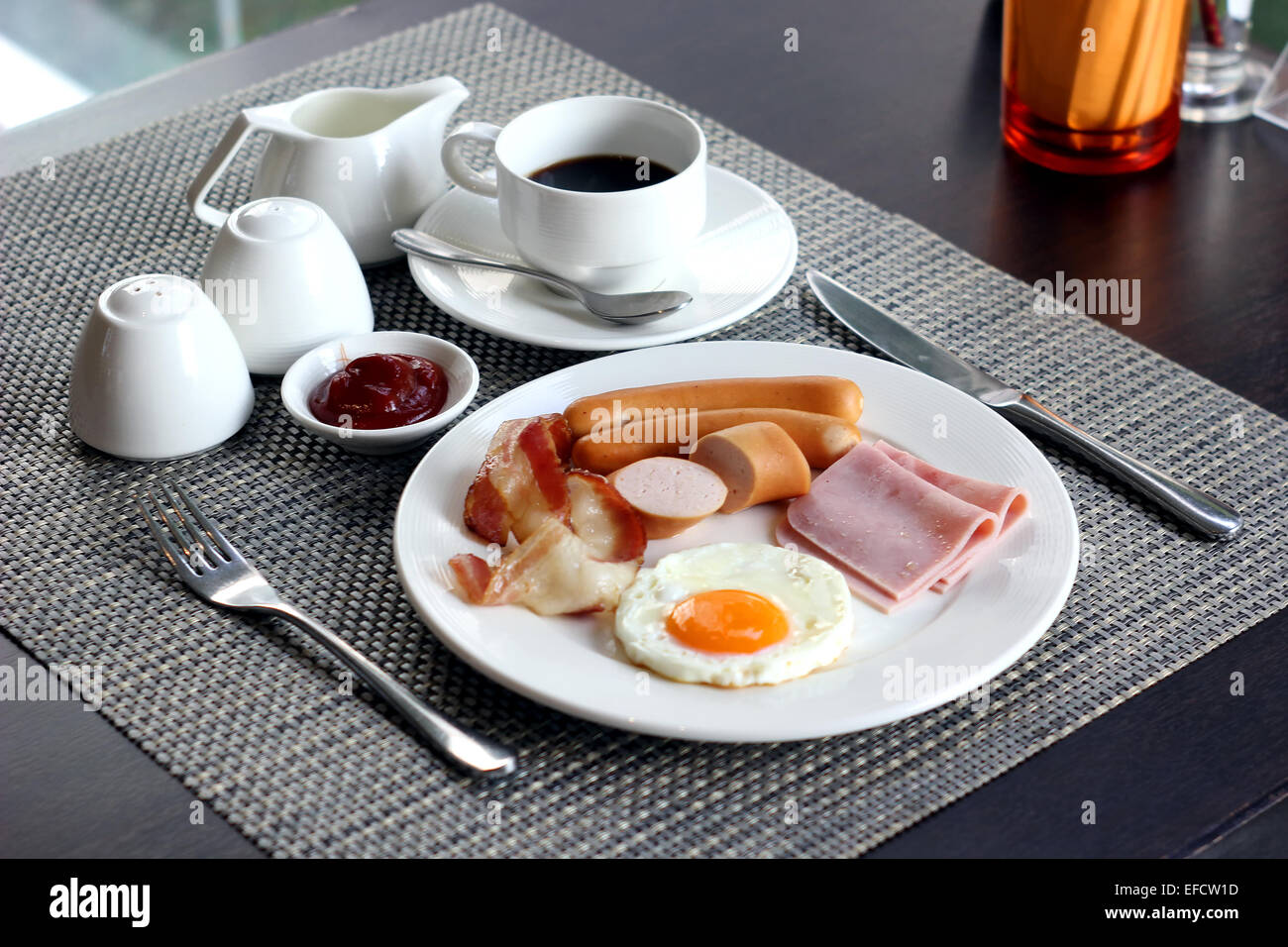Breakfast meal with coffee cup Stock Photo - Alamy