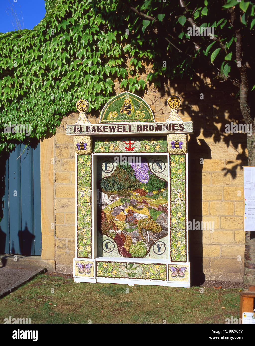 Bakewell Brownies well dressing, Rutland Square, Bakewell, Derbyshire, England, United Kingdom Stock Photo