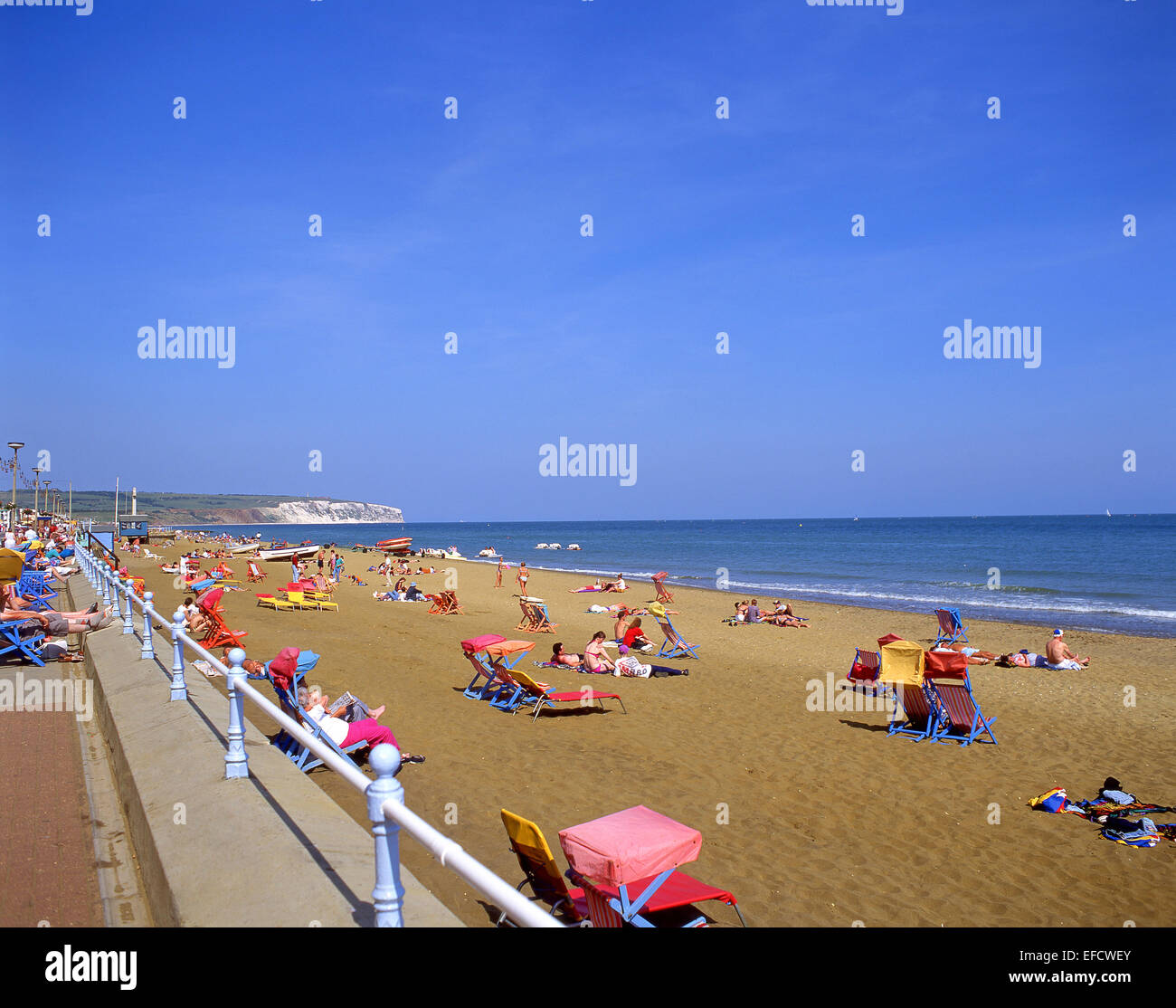 Beach view, Sandown, Isle of Wight, England, United Kingdom Stock Photo