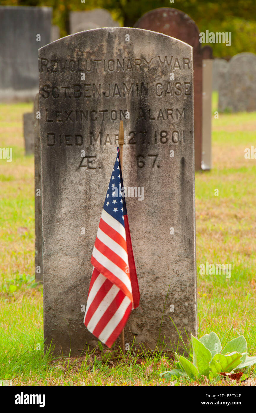Headstone, Silver Street Cemetery, Coventry, Connecticut Stock Photo