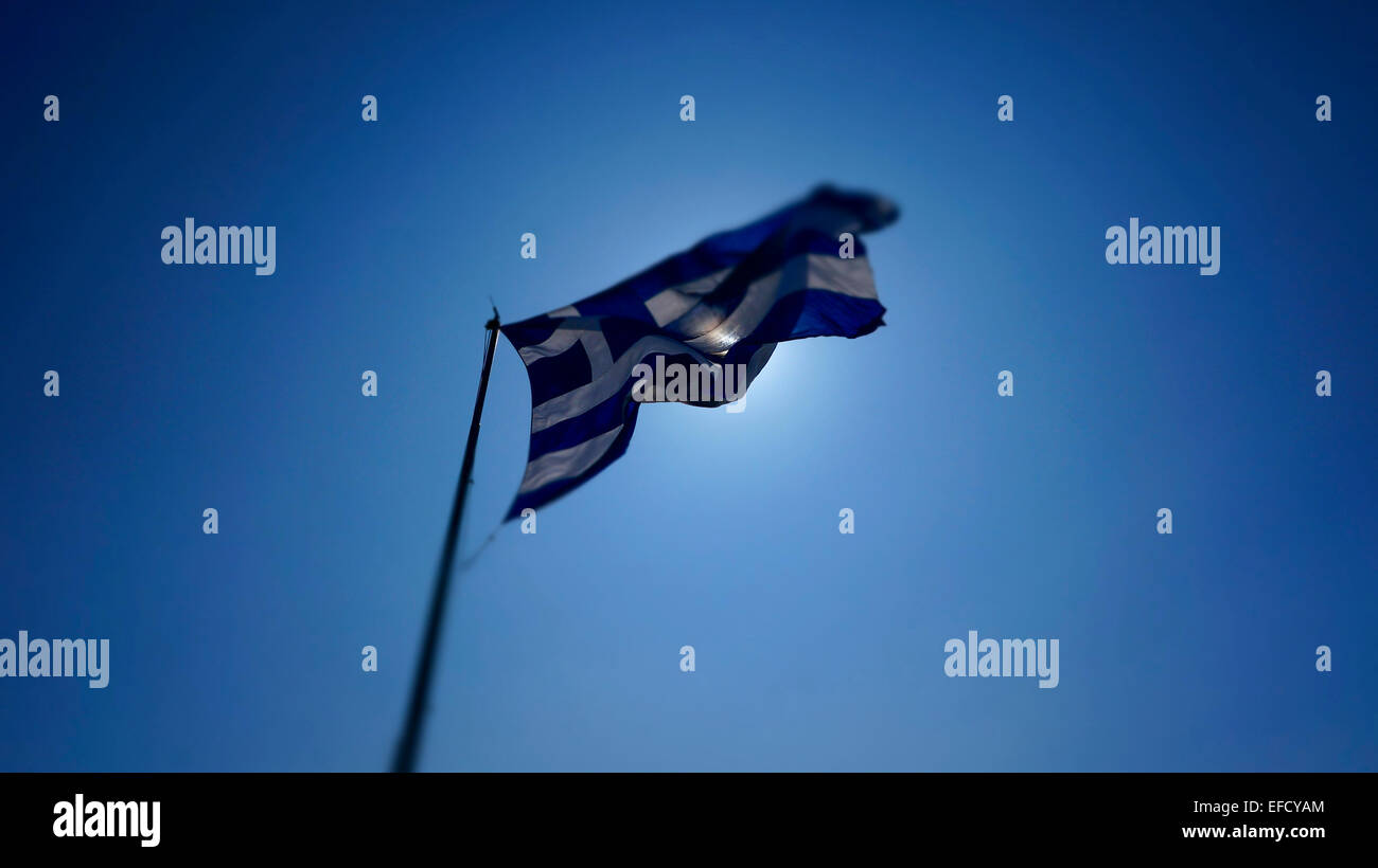 National flag of Greece. Stock Photo