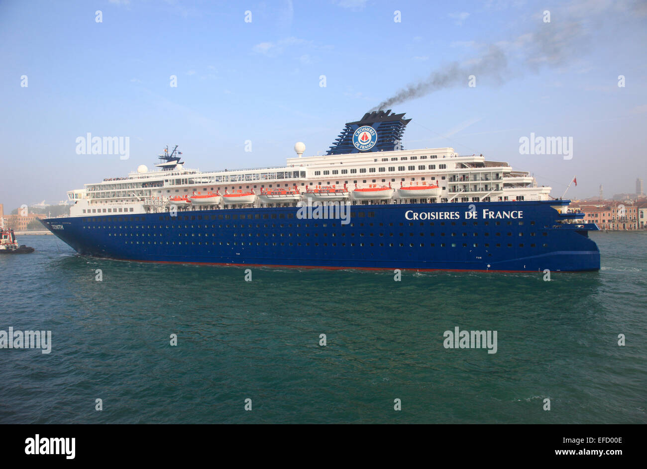 Cruise ship Zenith of Croisieres de France arriving in Venice Italy Stock Photo