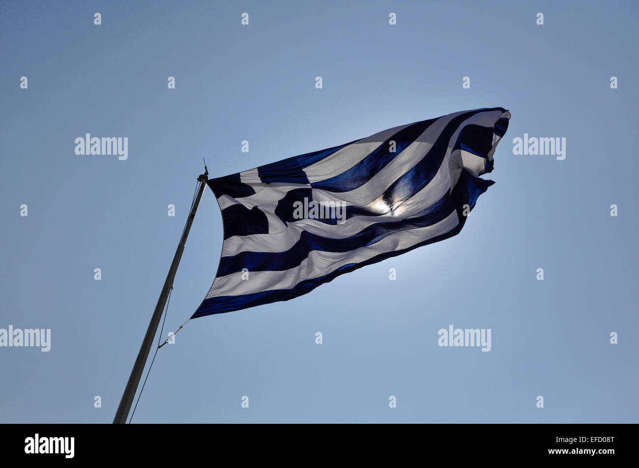 National flag of Greece. Stock Photo