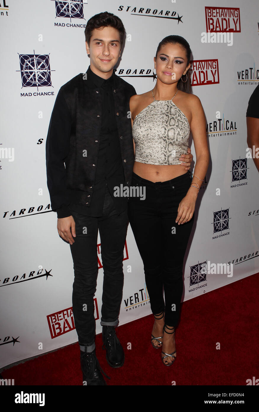 Celebrities attend 'Behaving Badly' special screening at ArcLight Cinemas in Hollywood  Featuring: Nat Wolff,Selena Gomez Where: Hollywood, California, United States When: 29 Jul 2014 Stock Photo