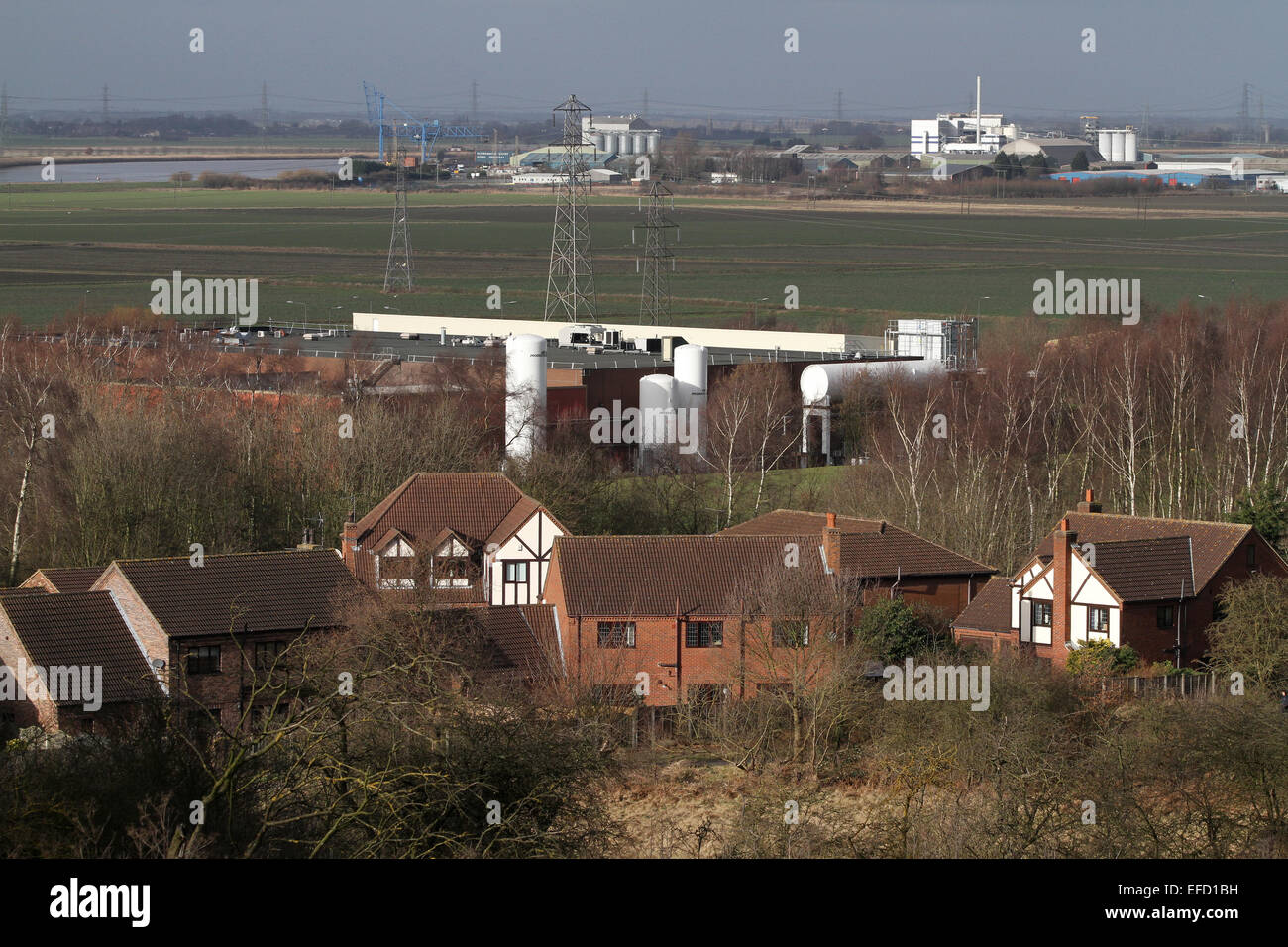 Industry and houses. River Trent valley Stock Photo Alamy