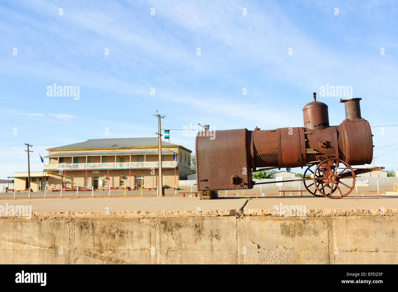 Old Steam Locomotive, Marree, Oodnadatta Track, South Australia, Australia Stock Photo