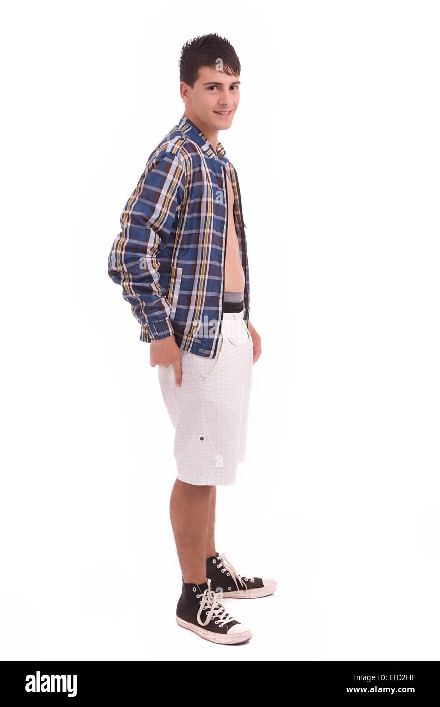 Young man posing isolated over white background Stock Photo - Alamy