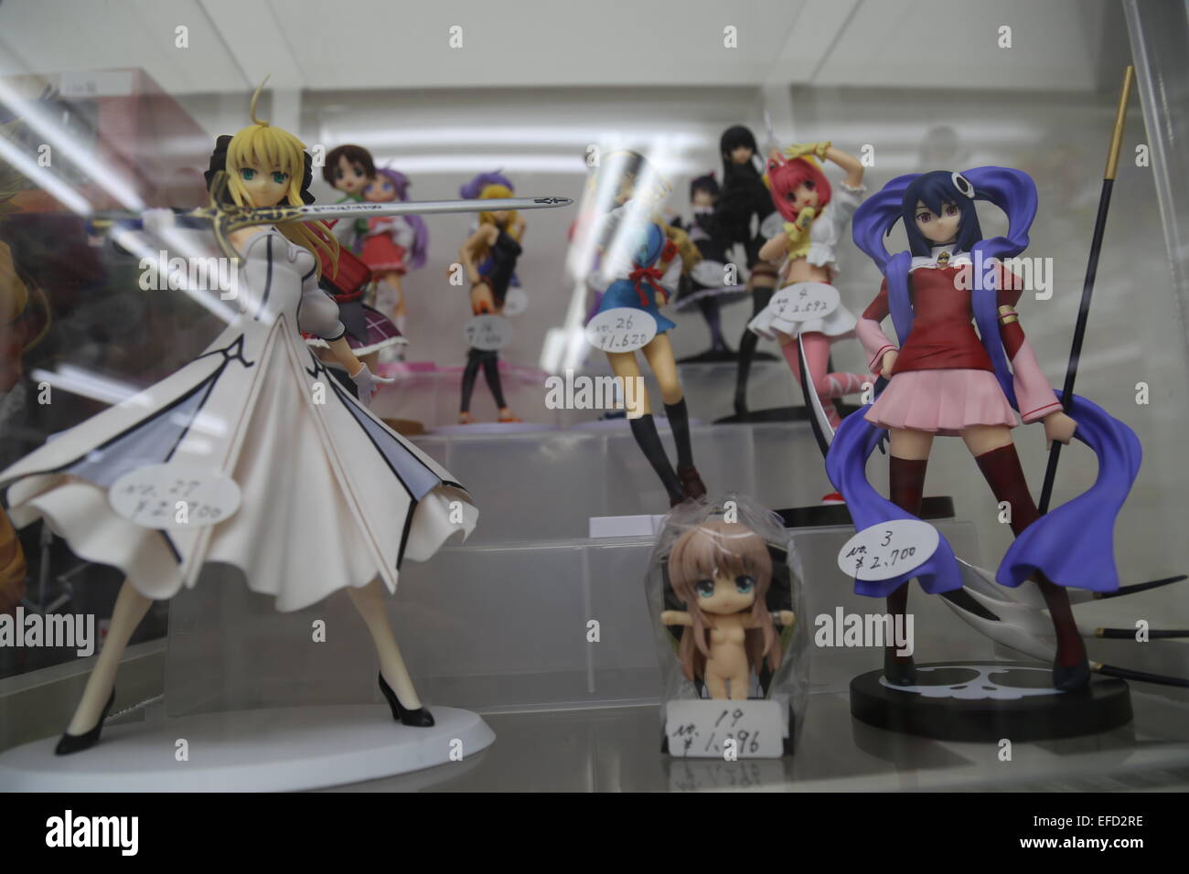 This image of Japanese anime figures was captured in Tokyo, Japan in