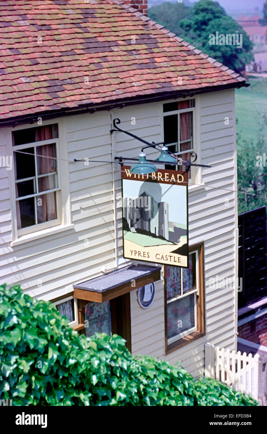Old Pub Signs, Ypres Castle Inn ('The Wipers'), Rye, Kent, Britain - 1960s Stock Photo