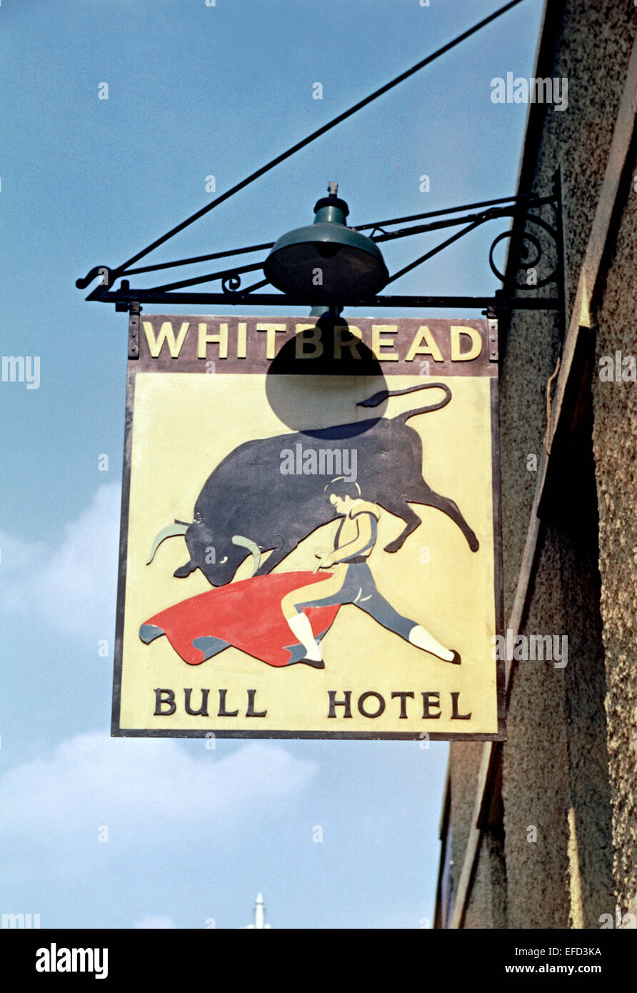 Old Pub Signs, The Bull Hotel, Tonbridge, Kent, Britain - 1960's Stock Photo