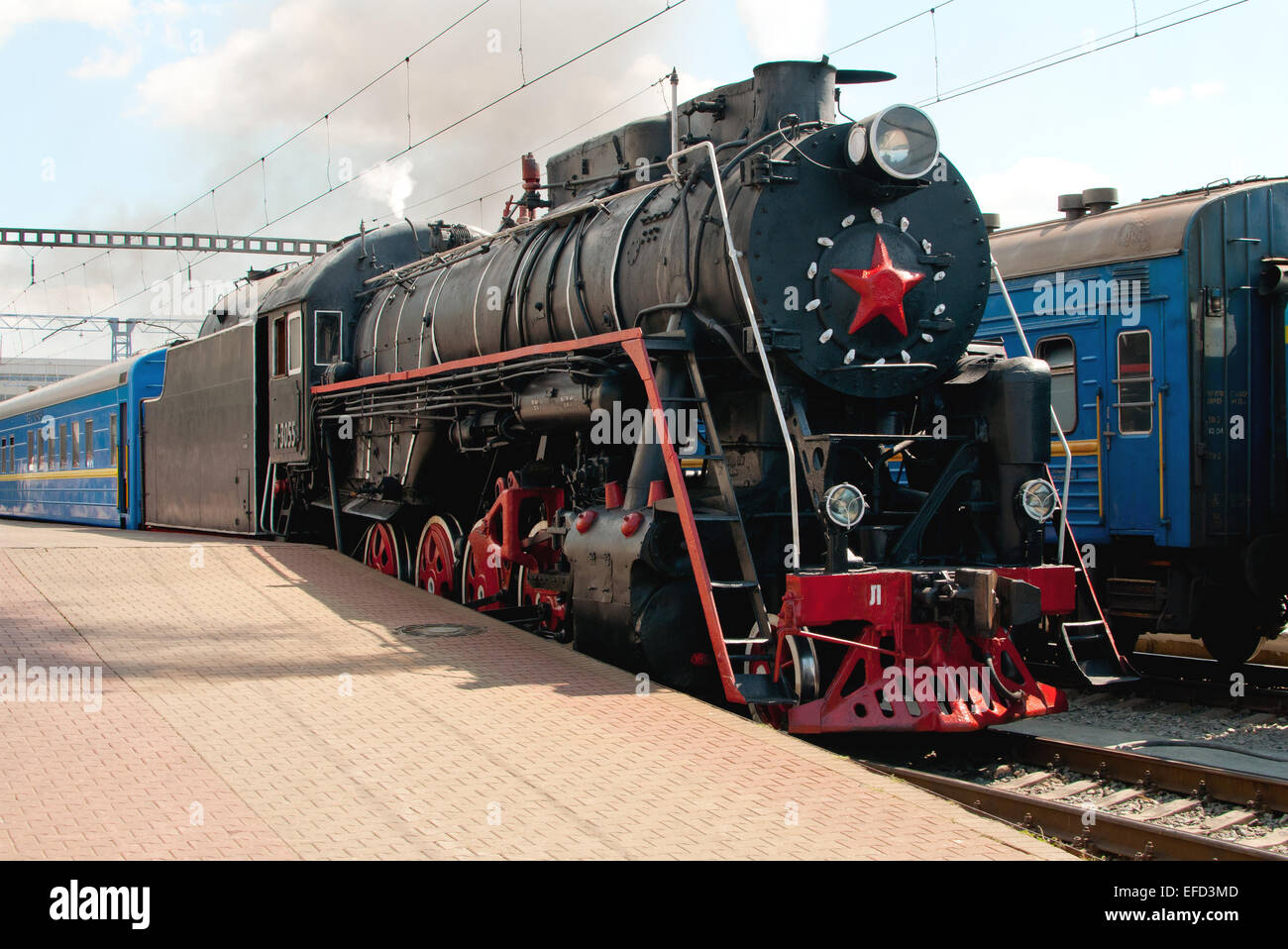 Steam locomotive series L as part of a retro train Stock Photo - Alamy