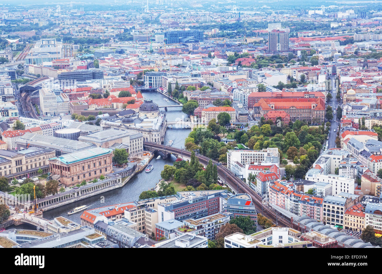 View of Berlin from an observation deck of the Berlin television tower Stock Photo