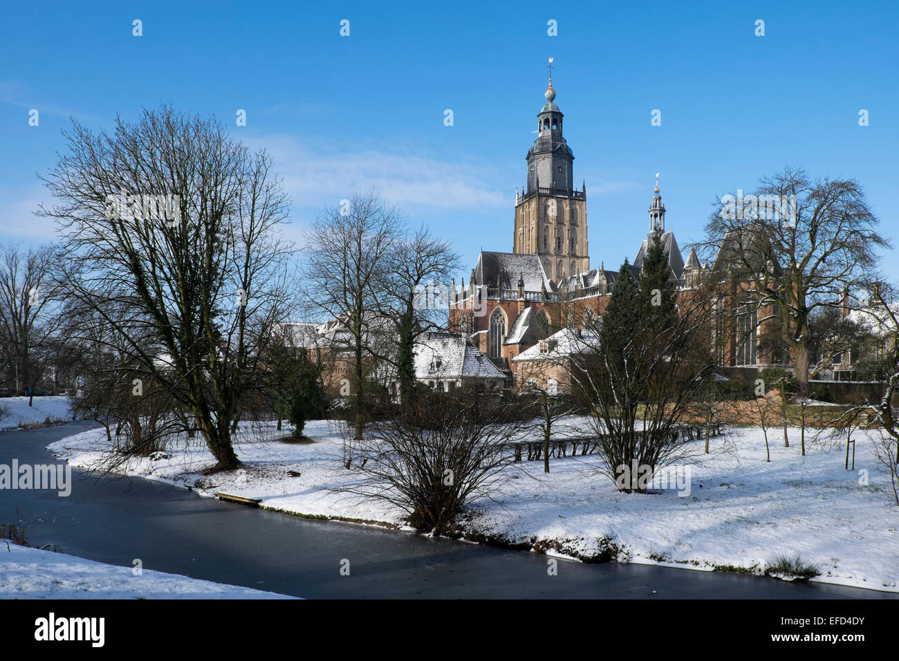 View of the Church of St. Walburga alongside the walls of the city Stock Photo