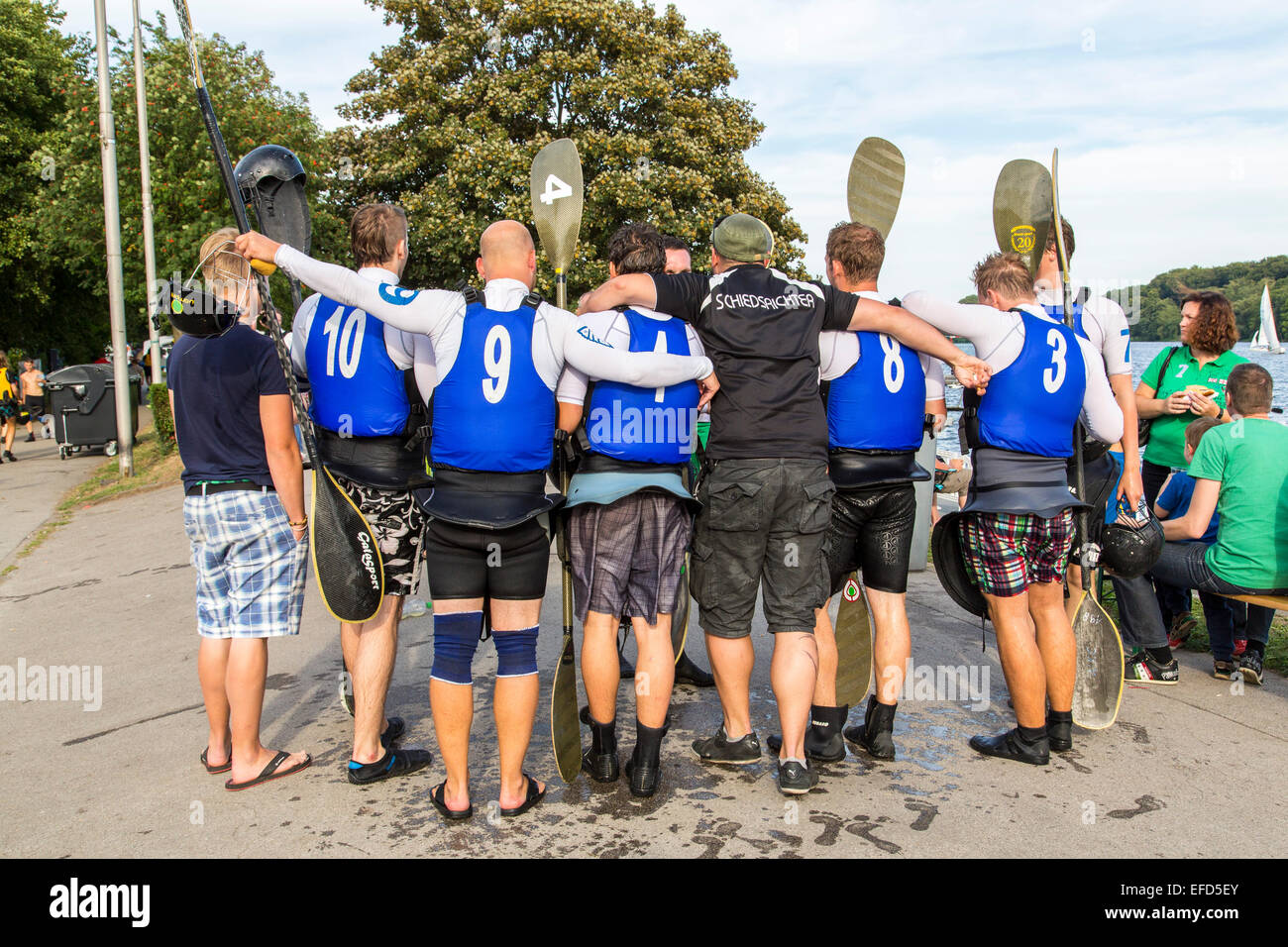 Biggest canoe polo tournament at "Baldeneysee" lake, river Ruhr, in