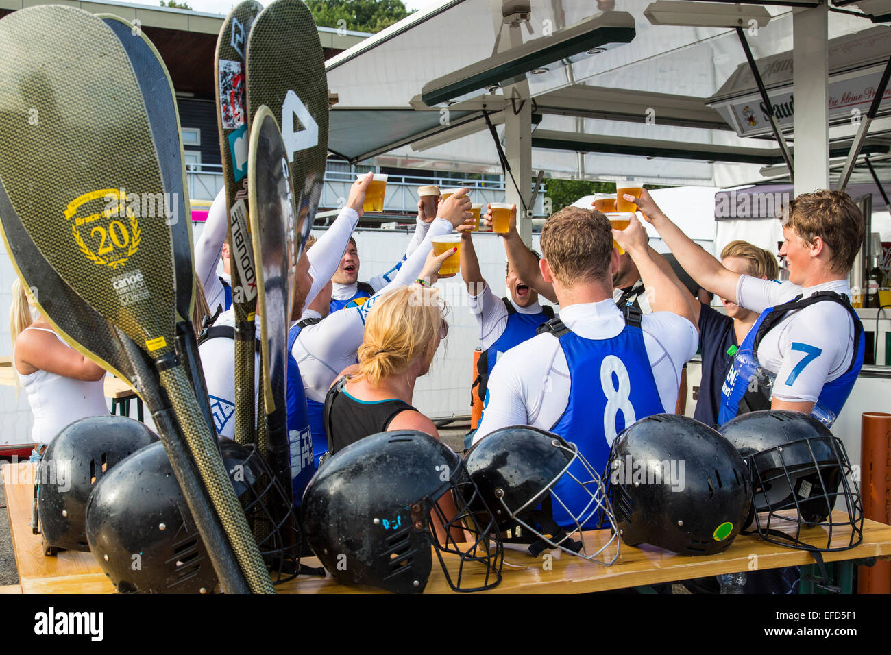 Biggest canoe polo tournament at "Baldeneysee" lake, river Ruhr, in