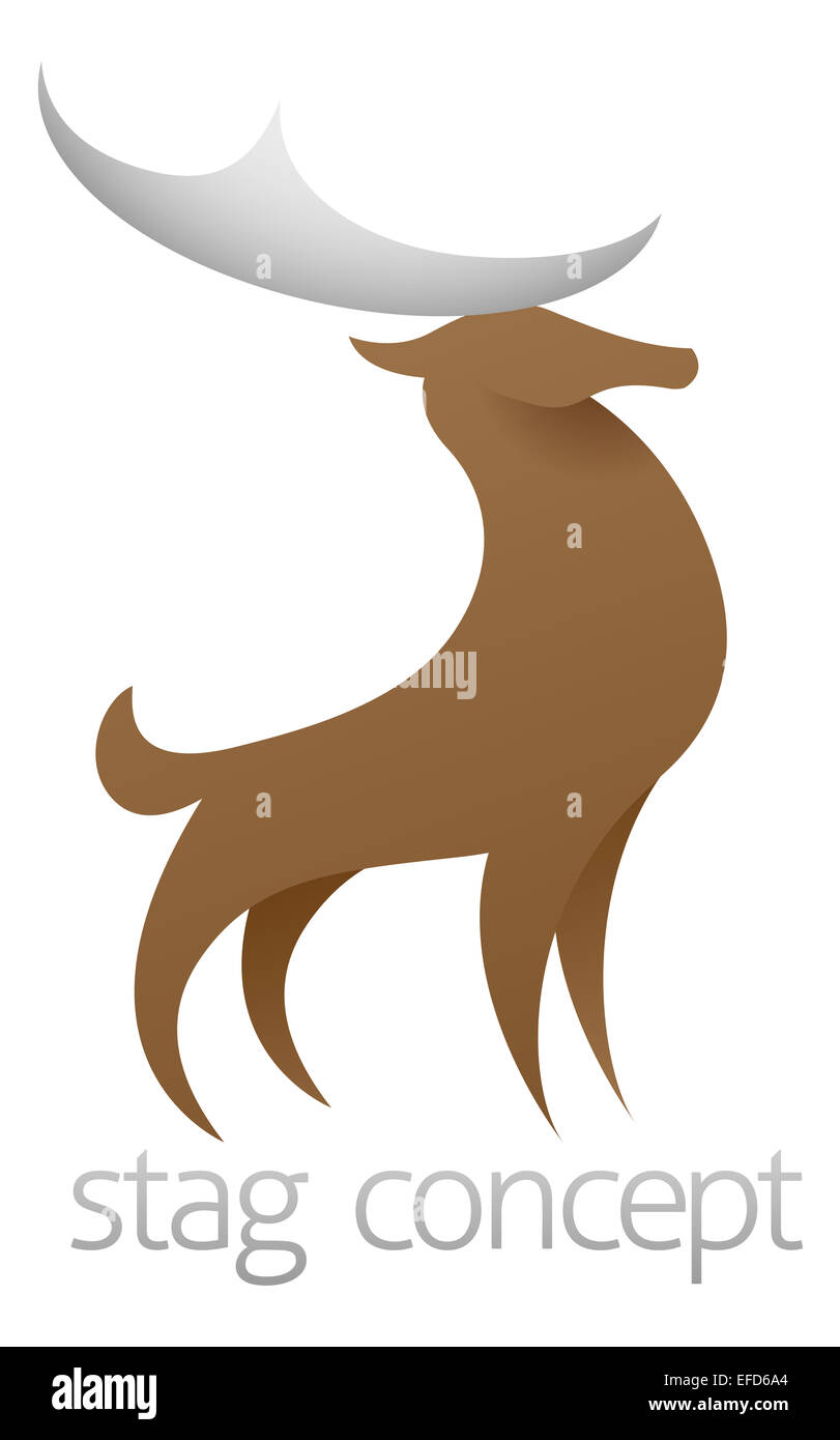 A conceptual illustration design of a stylised stag deer Stock Photo