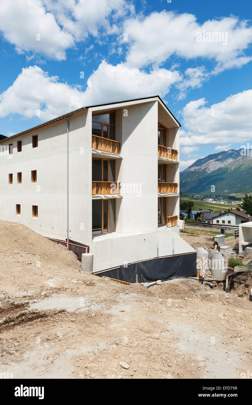 Picture Idea: Mountain Apartment Building Under Construction Outdoor Stock Photo