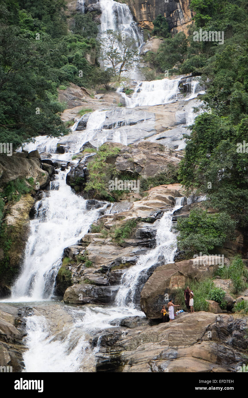 Ravana,Rawana waterfalls near town of town of Ella in Badulla District,Uva Province, Sri Lanka, Asia Highlands of Sri Lanka. Stock Photo