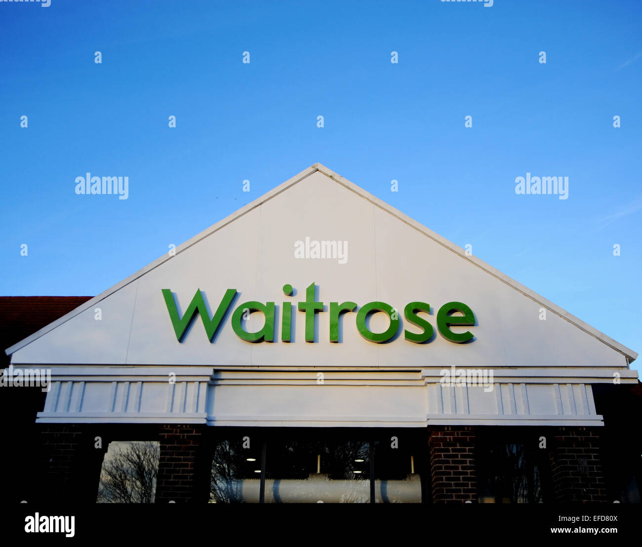 Waitrose supermarket store sign in Hove Sussex UK Stock Photo