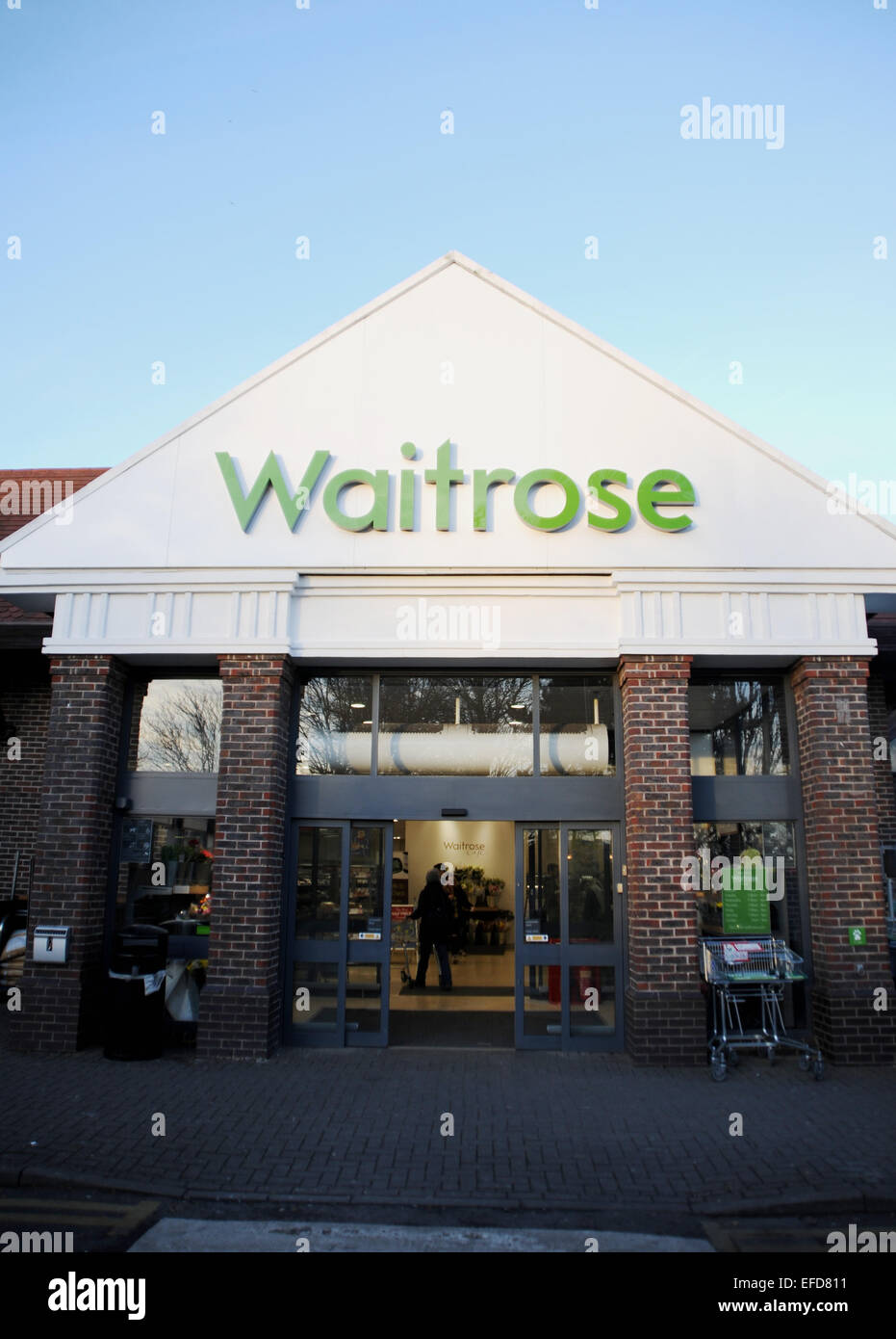 Waitrose supermarket store sign in Hove Sussex UK Stock Photo