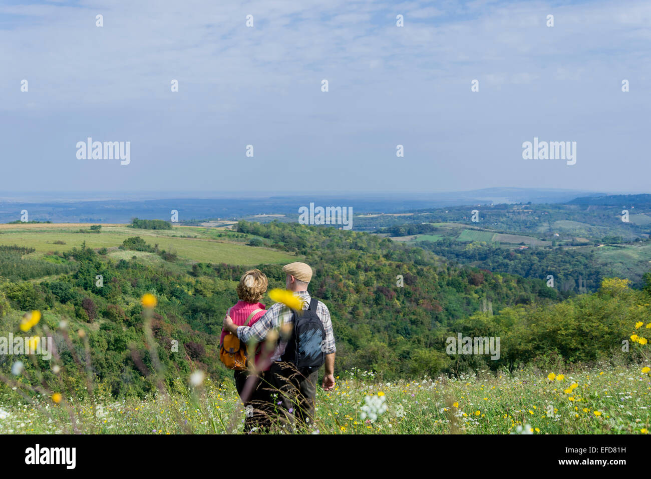Elderly caucasian female hiking hi-res stock photography and images - Alamy