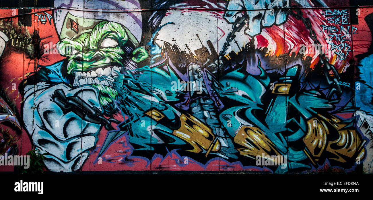 Street Art / Graffiti at Sungai Klang art gallery for public, along the