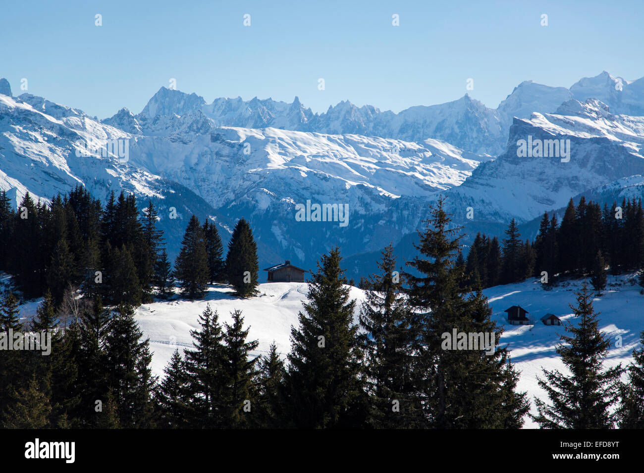 Portes du Soleil in French Alps Stock Photo