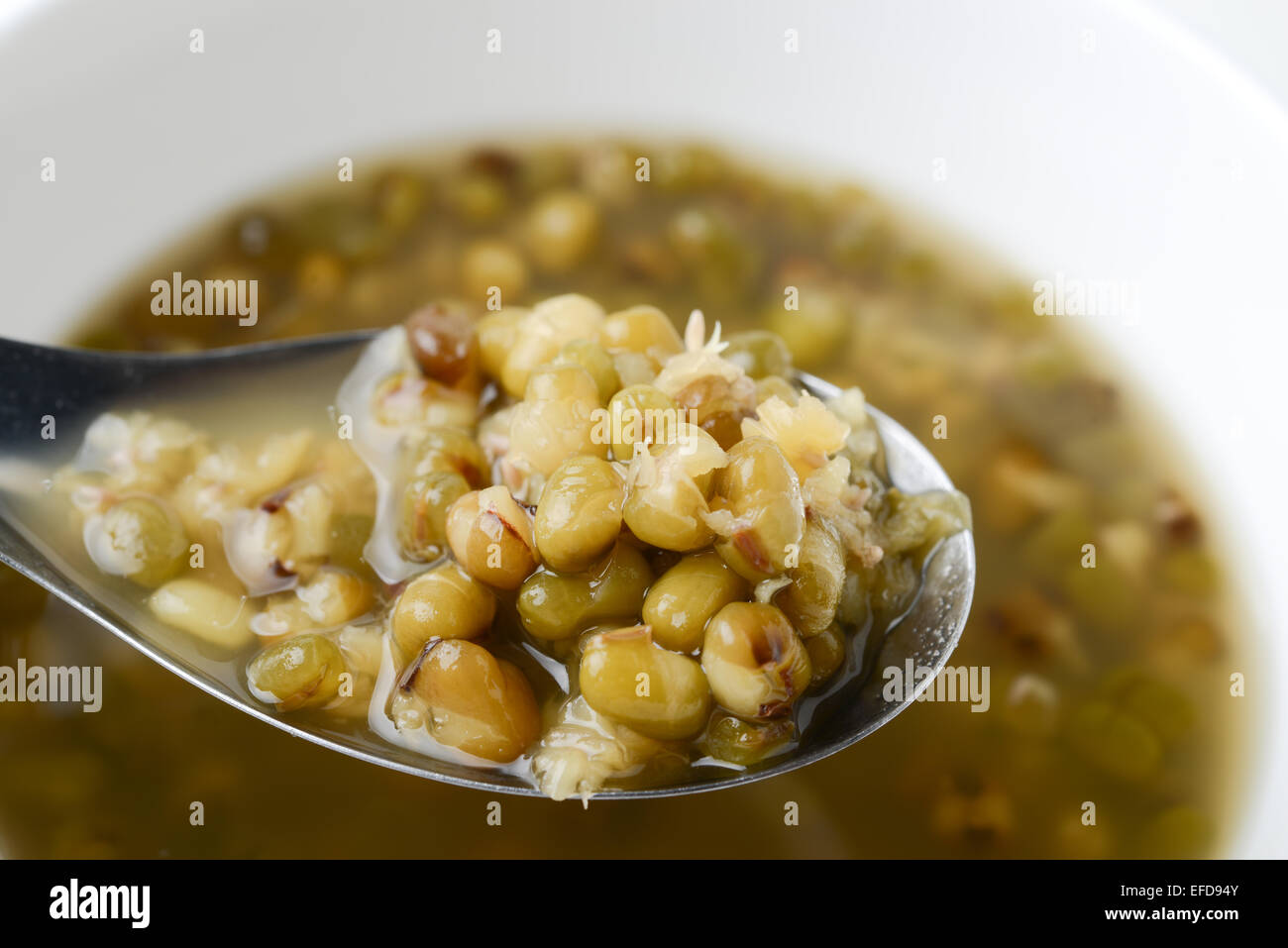 Boil green beans Stock Photo
