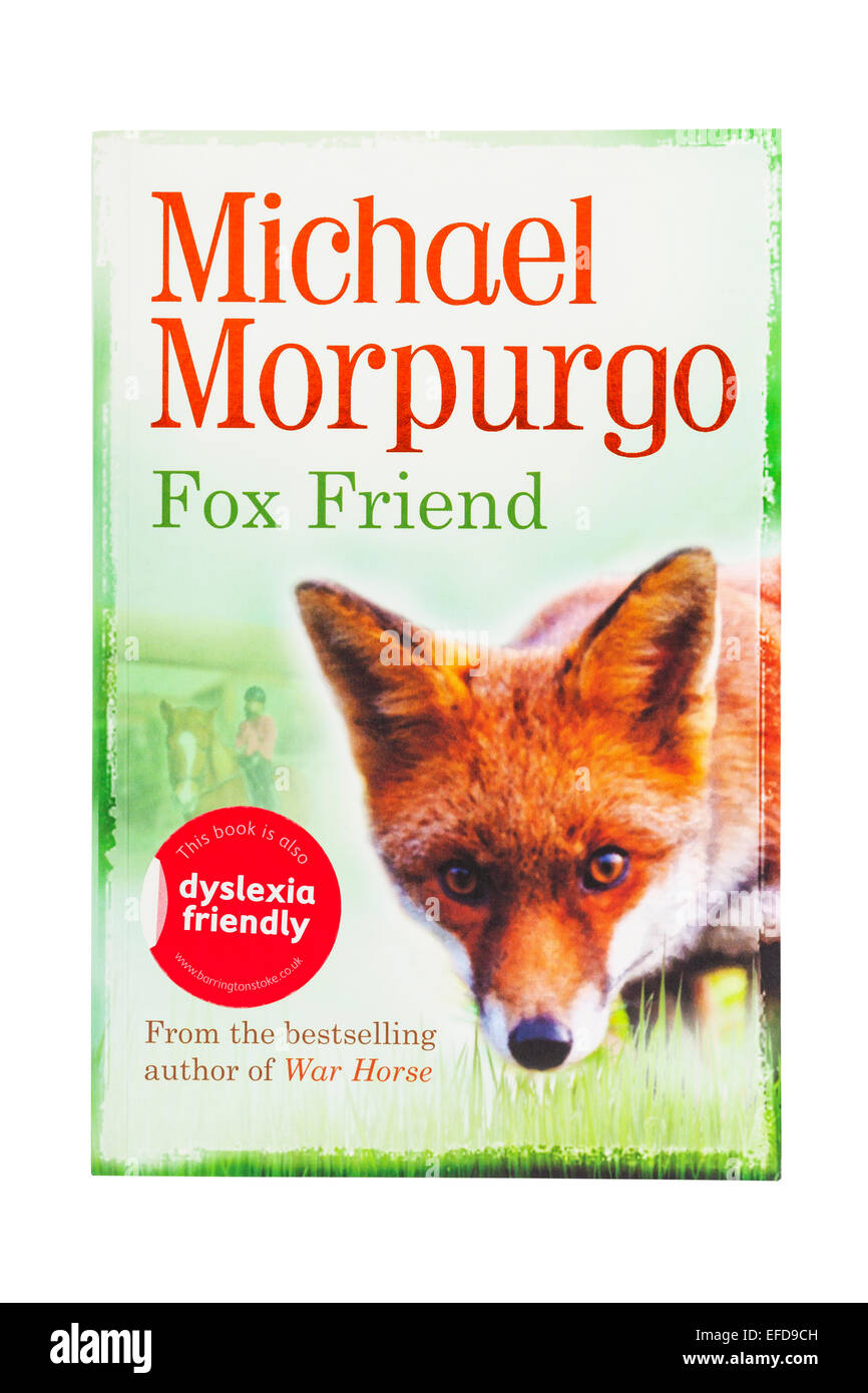 The Fox Friend book written by Michael Morpurgo on a white background Stock Photo