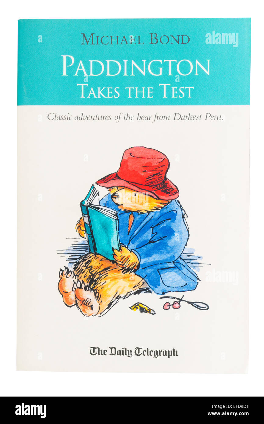 The Paddington takes the test book written by Michael Bond on a white background Stock Photo