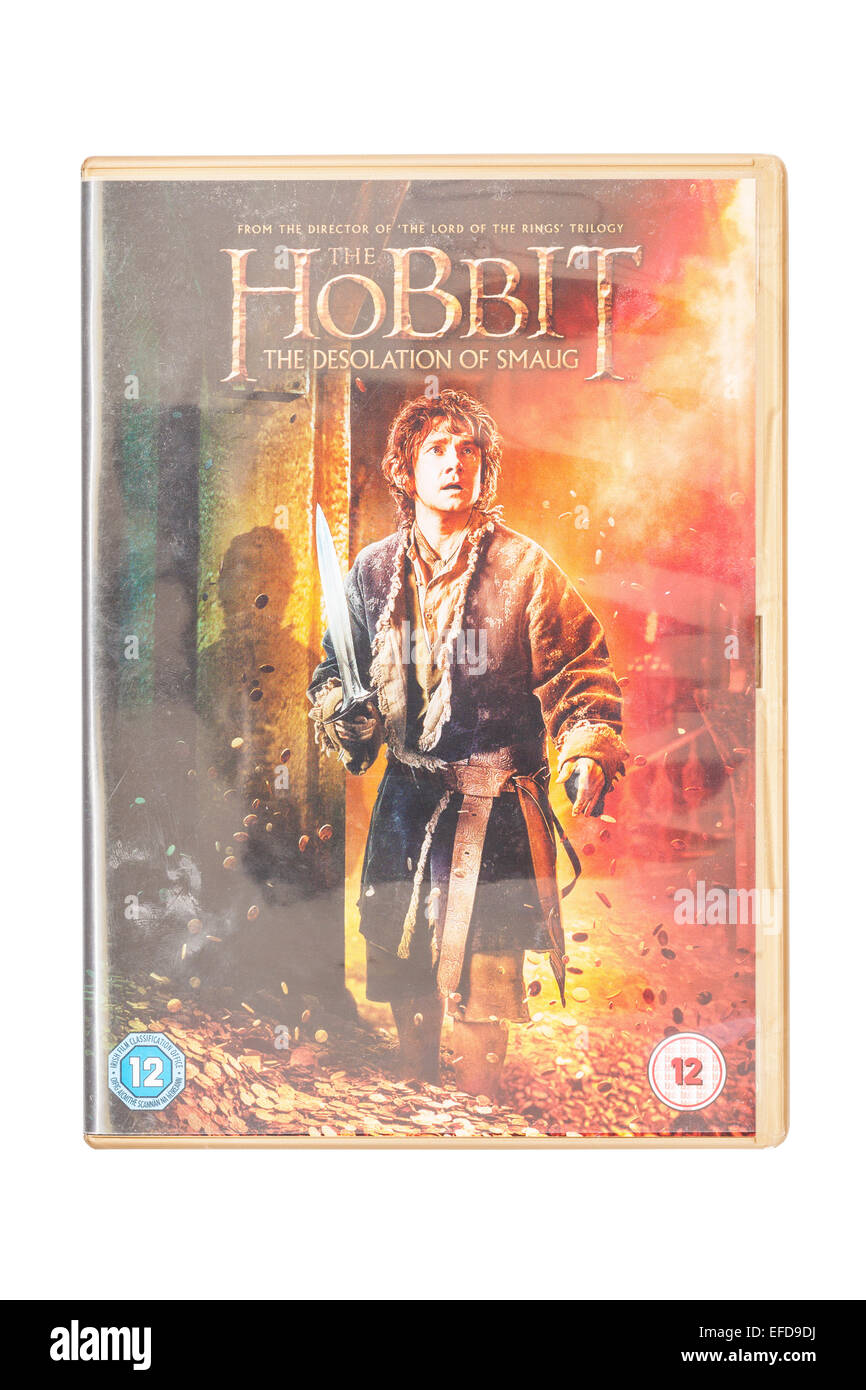 The Hobbit The Desolation of Smaug film DVD on a white background Stock Photo