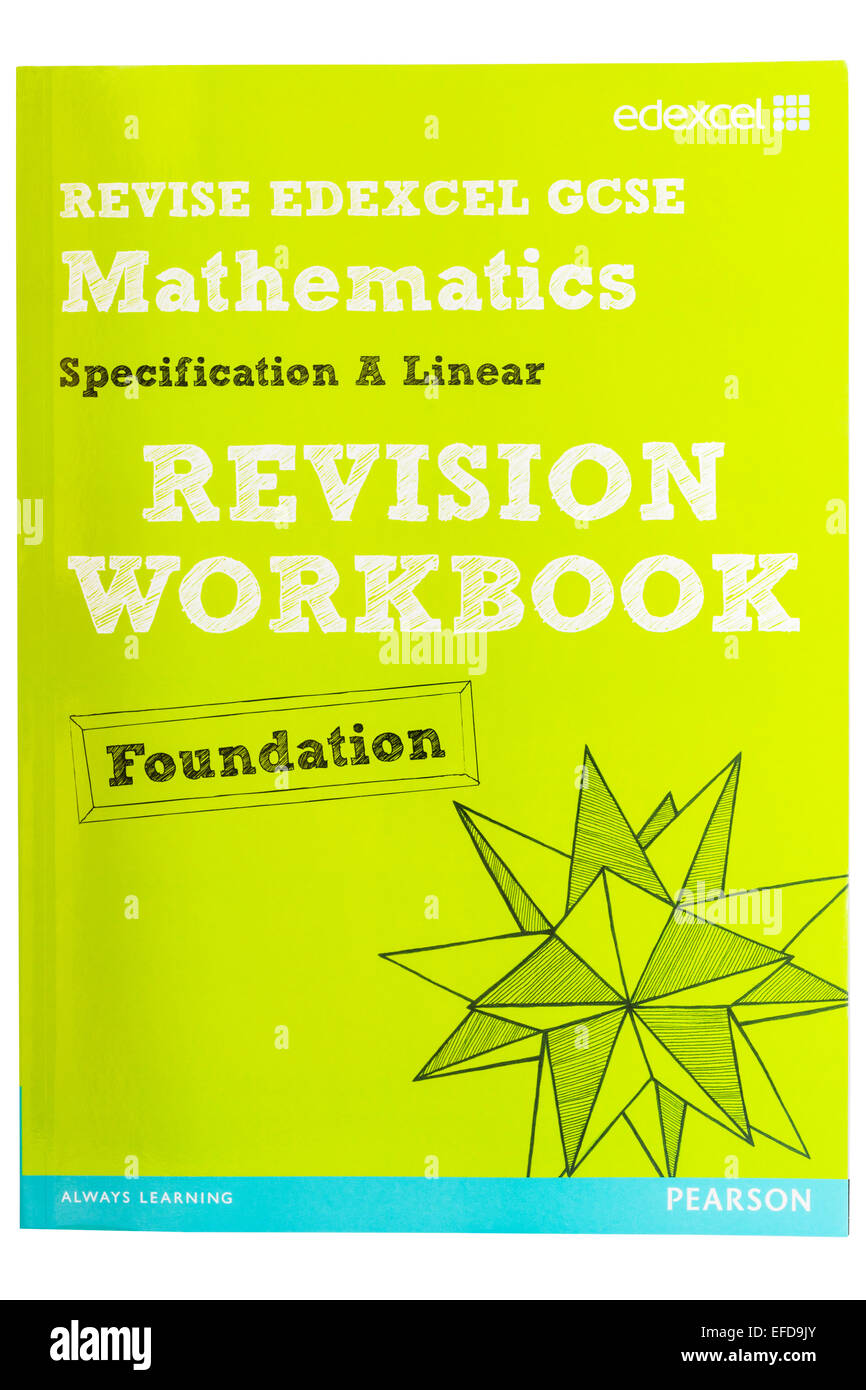 A GCSE Mathematics Revision Work book on a white background Stock Photo