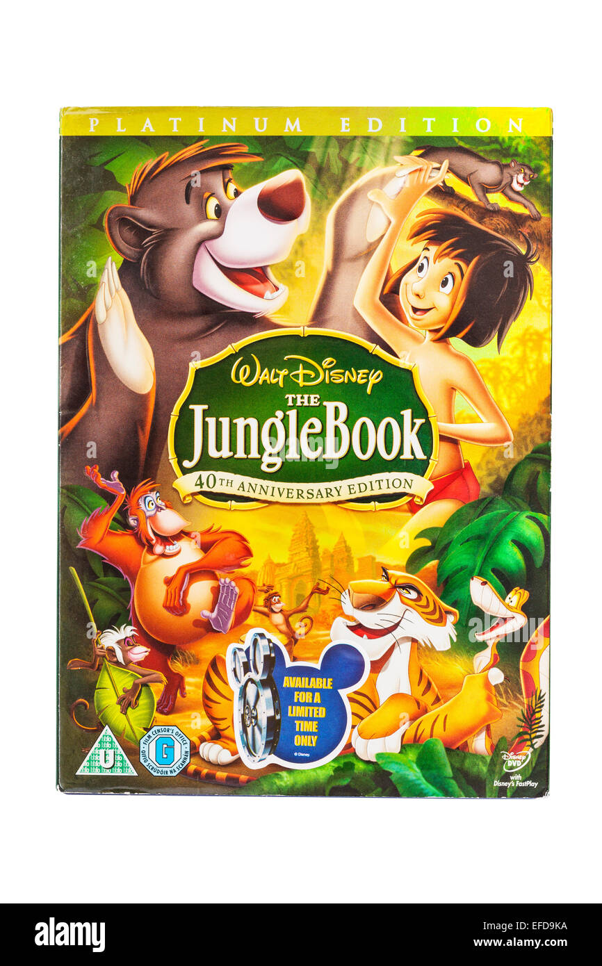 The Walt Disney the Jungle book film DVD on a white background Stock Photo