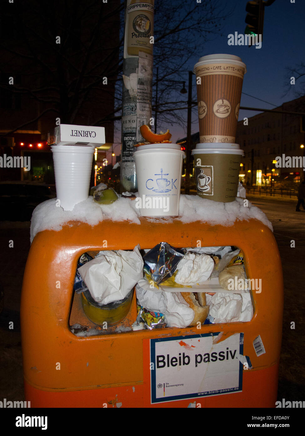 Trash Trashcan Berlin Germany Stock Photo