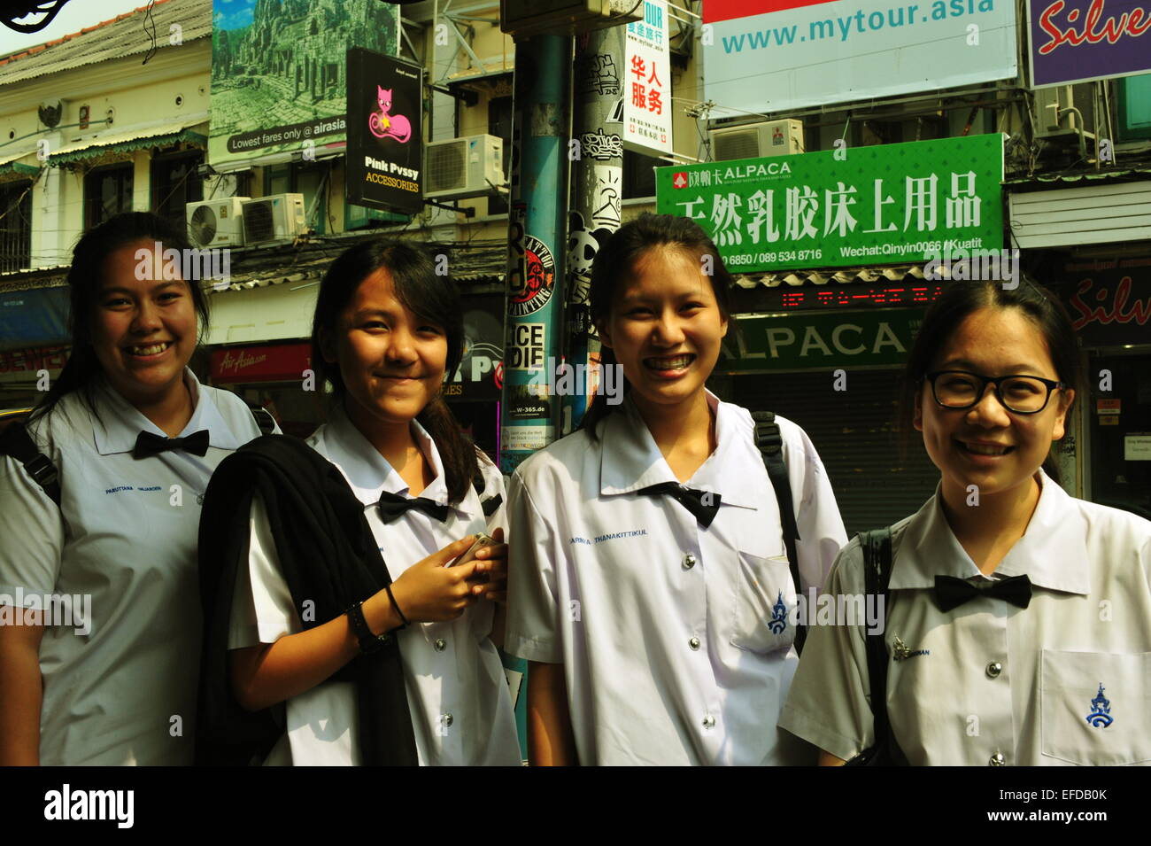 Thai Students, Bangkok, Thailand. Editorial use only. Stock Photo