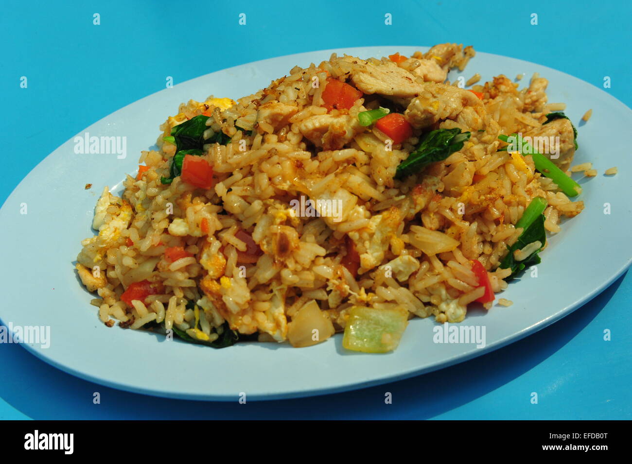 Fried Rice with Chicken, Bangkok, Thailand Stock Photo Alamy