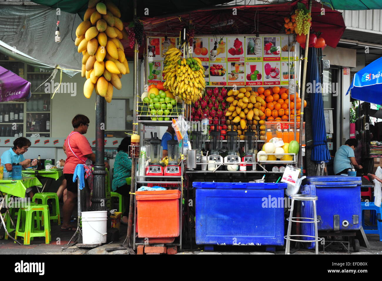 Fruit Stall, Bangkok, Thailand. Stock Photo