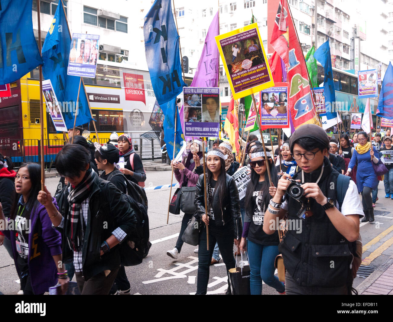 Hong Kong 2015 - Protesters Stock Photo