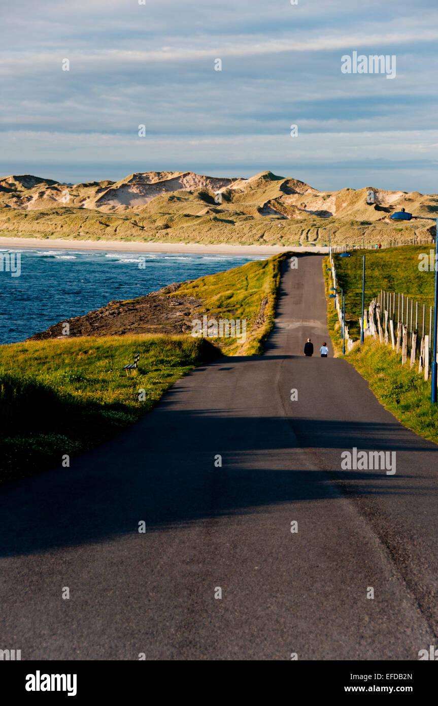 Road along Rougey cliffs of Bundoran , Donegal Ireland, with a beautiful sea view, Stock Photo