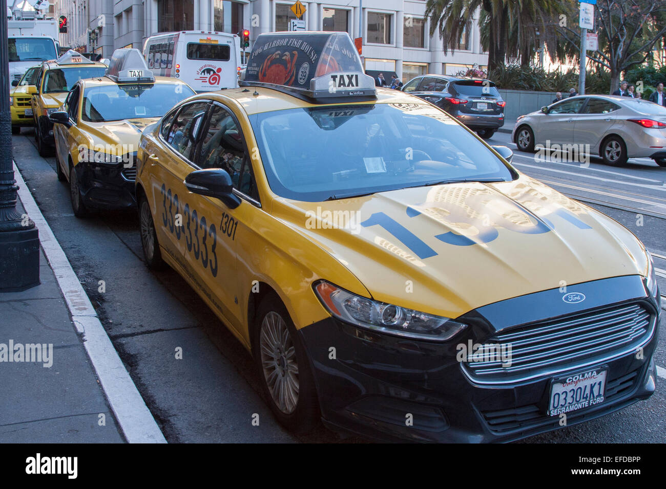 San Francisco Taxi on Powell Street in front of the St. Regis Hotel on