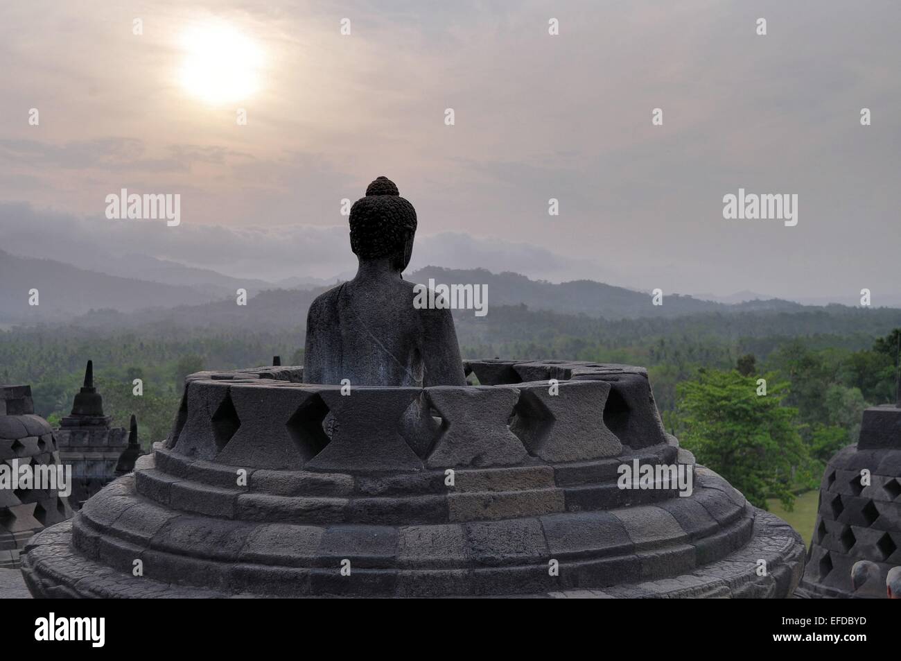 Buddha in Borobudur Temple on Java island Stock Photo - Alamy