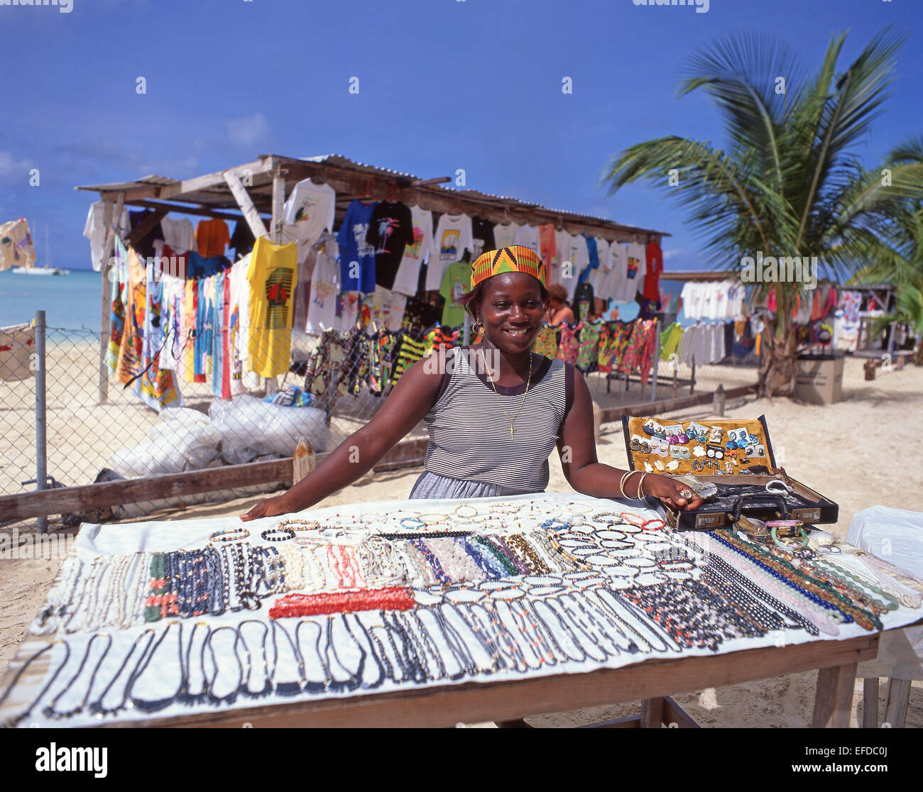 Jewellery stall at Jolly Beach Resort & Spa, Saint Mary’s
