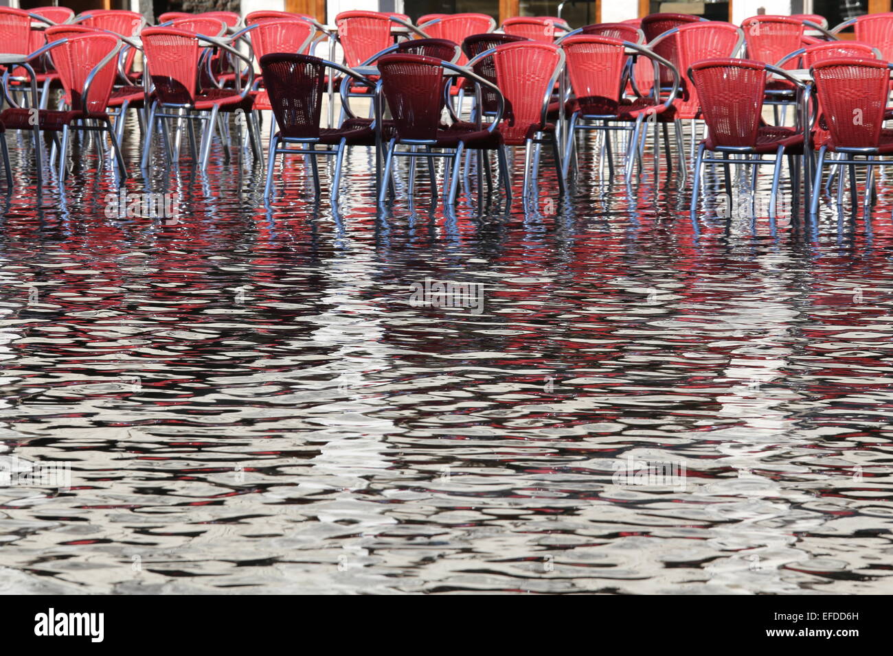 Venice Italy 31st January 2015 Italy Weather Chairs And