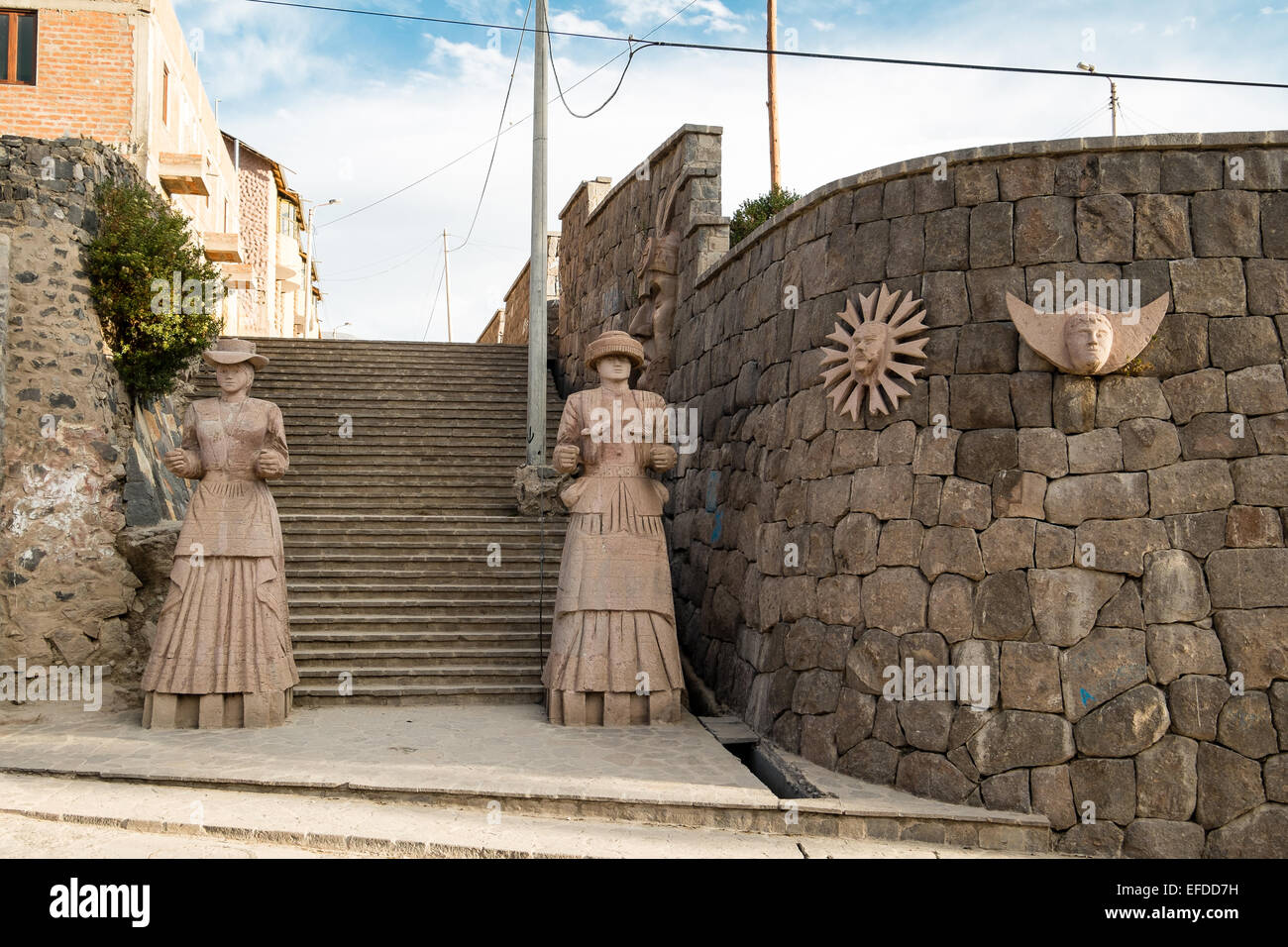 Statues in Chivay, Peru Stock Photo